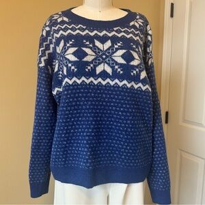 H&M Women's Label of Graded Goods Blue & White Sweater Size Medium